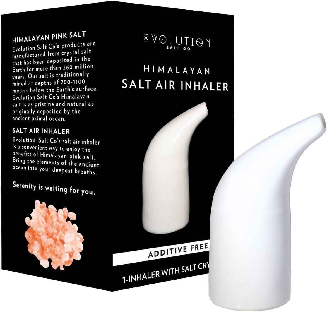 Evolution SaltInhaler Ceramic Filled with Crystal Himalayan Salt 14. oz Apx