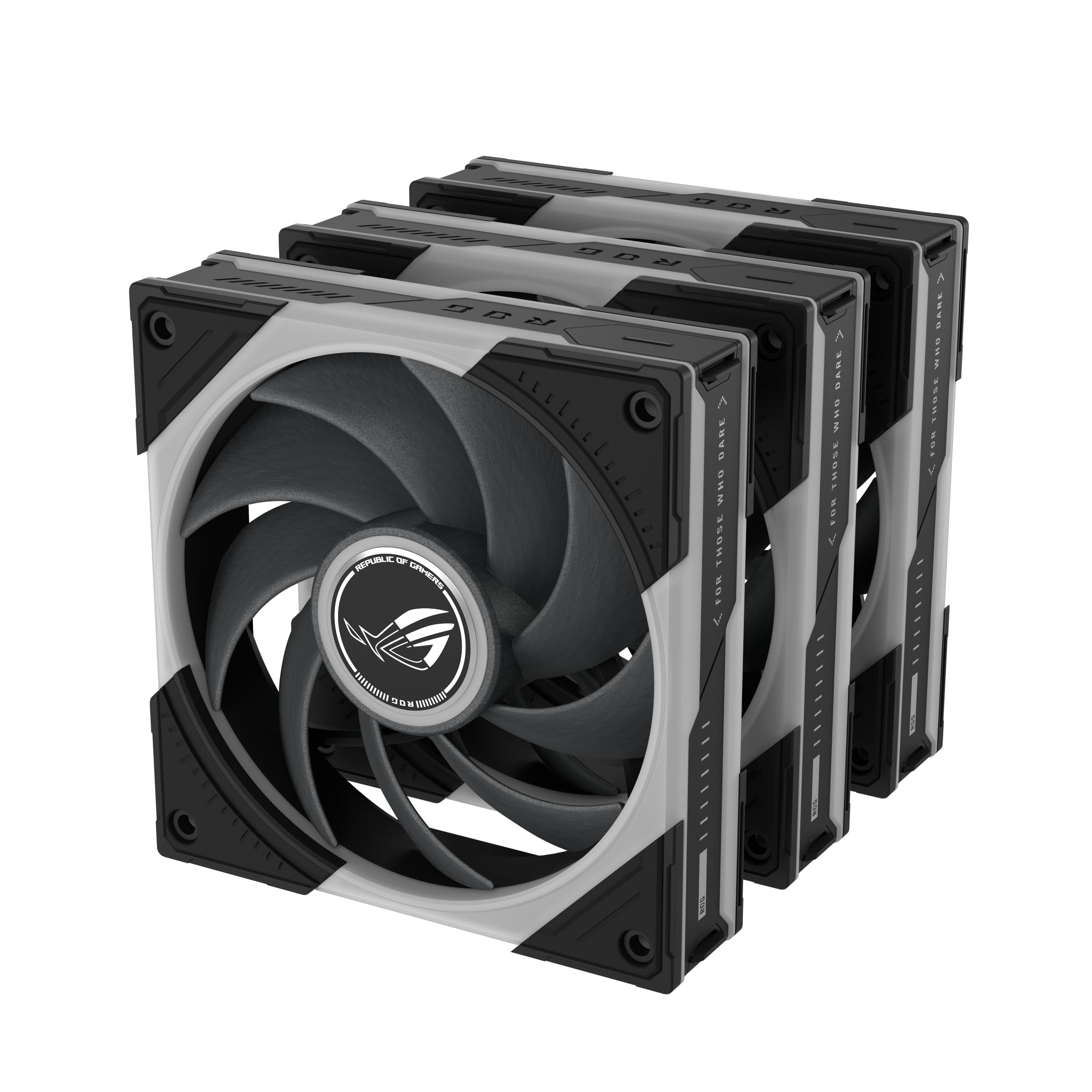 ASUS ROG Eurux GR120 ARGB PWM Lot de 3 ventilateurs PWM de 120 mm, 2600 tr/min, chaîne en marguerite brevetée, éclairage personnalisé, moyeu de ventilateur