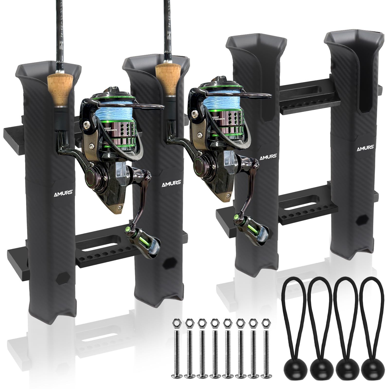 portable fishing rod holder for boat Amazon.com: Fishing Rod Holder, Rod Holder Rack with 6-Inch Ball Bungee  Cords and Screws – Portable Fishing Pole Holders Rack for Boats, Yachts,  Kayaks, Garages, Coolers, Trailers, Trucks, and Wall Mounting :
