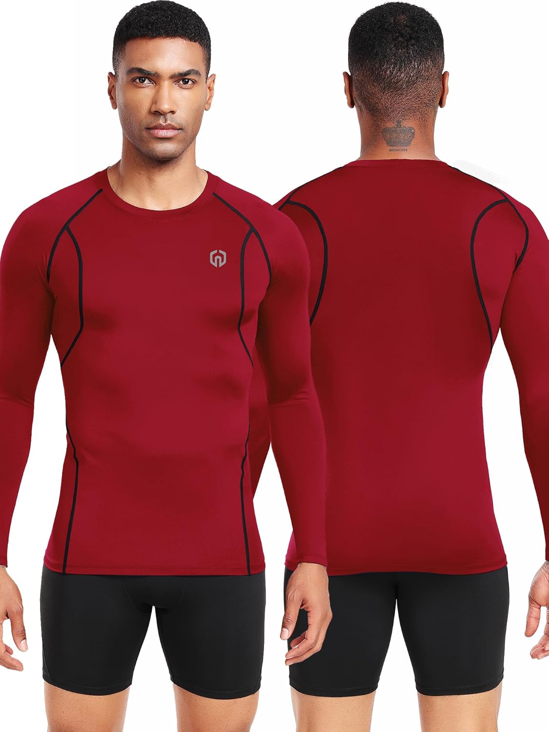 NELEUS 4 Pack Men's Workout Long Sleeve Shirts Compression Dry Fit Muscle Tops - Image 2