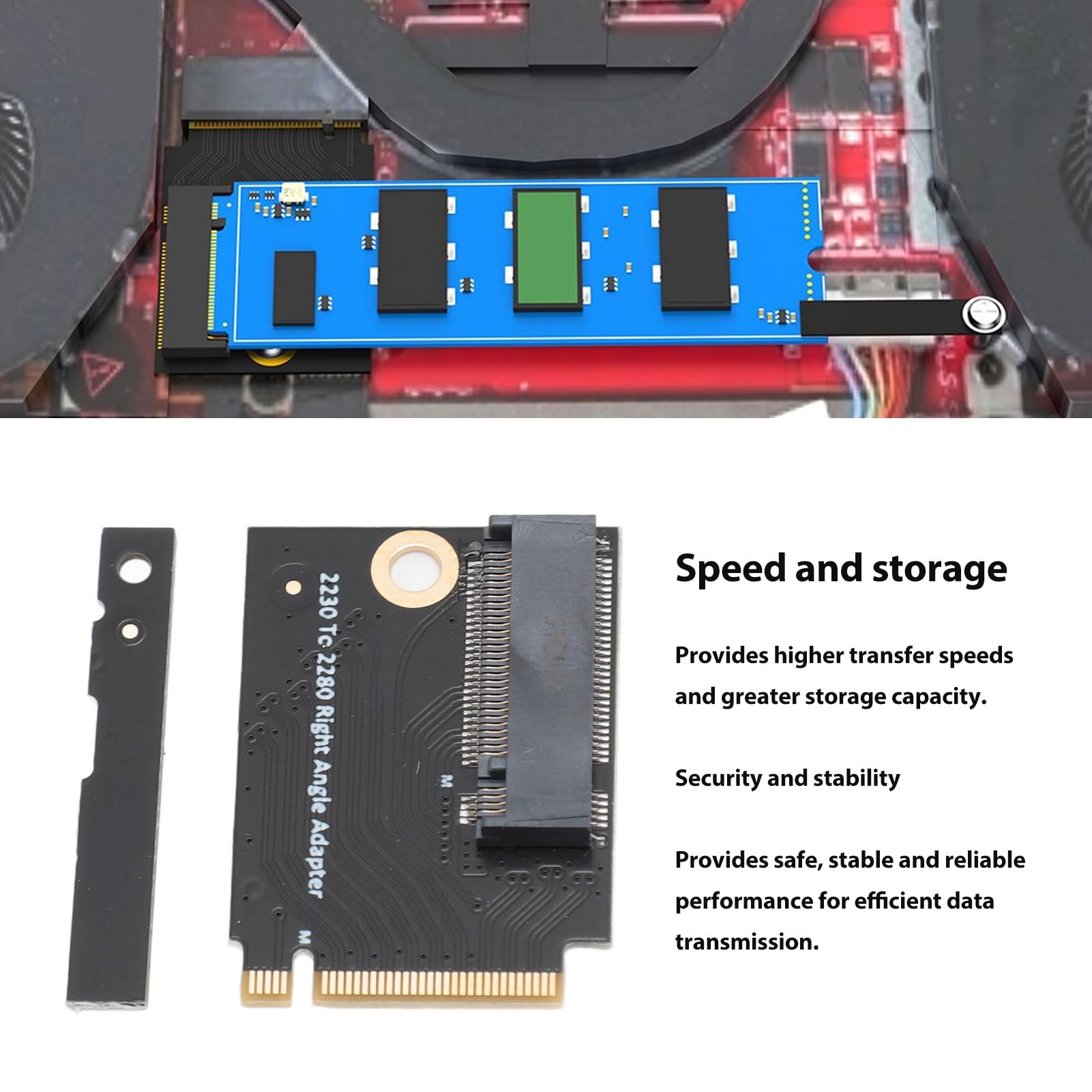 Suckoo 2230 To 2280 SSD Adapter For ROG Ally - 90 Degree NVMe M.2 Converter Board For Storage Upgrade