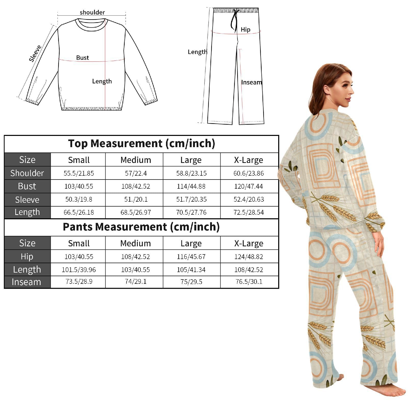 Boho prosty nowoczesny przycięty uroczy polar bielizna nocna dla kobiet z długim rękawem bielizna nocna pulower i spodnie zestaw