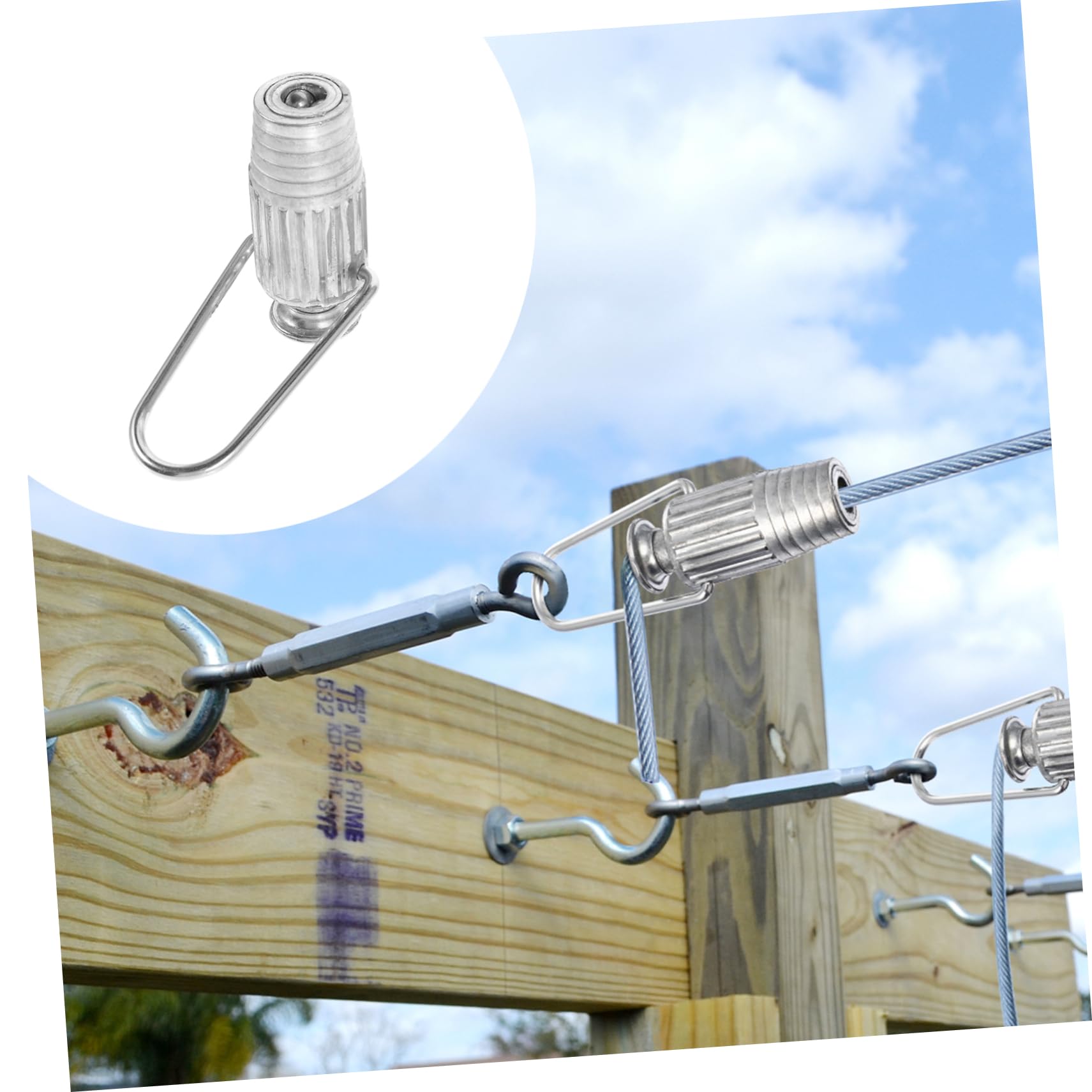 MAGICLULU Wäscheleinenspanner aus Aluminium 4 Stück Leicht Silber Passend für Standard Wäscheleinen für Haushalt und Umlenkrollensysteme