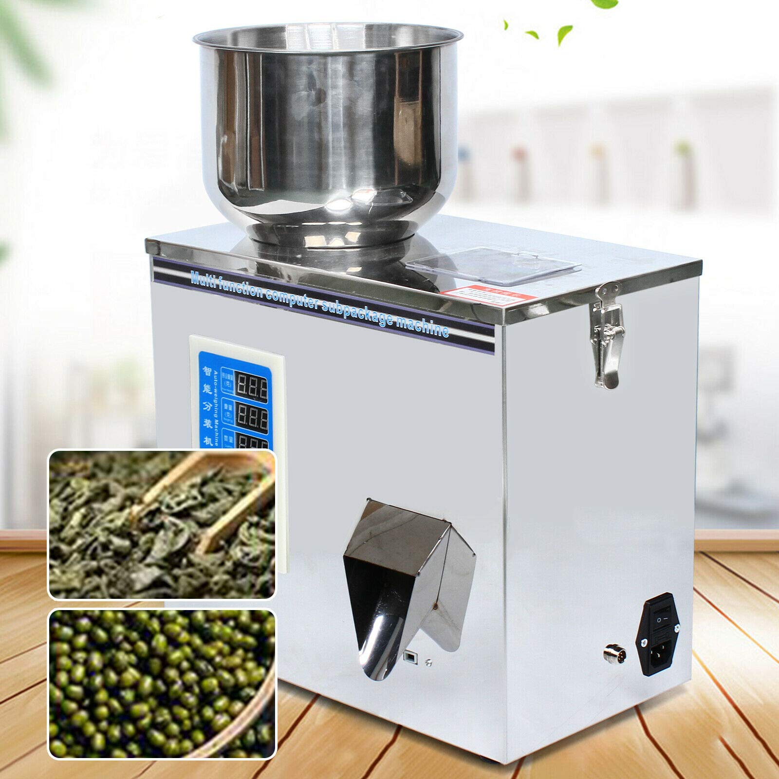 Machine de remplissage de poudre, 1-50 g, en acier inoxydable, pesée et remplissage automatiques, thé, céréales, médicaments, riz, 70 x 23 x 38 cm, moderne, industrielle