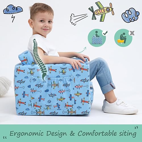 Miniatura 5 de ACRABROS Sofá para niños sofá cama plegable para niños Gilrs Silla convertible con diseño de unicornio