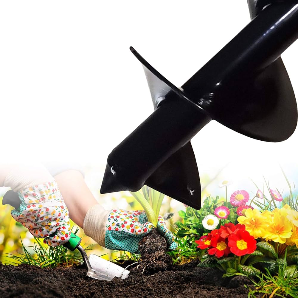 Auger Drill Bit Planting Hole Bulb Bedding Digging Post Hole Planting Tool 3 4 Shaft Auger Hole Digger Replacement Auger Bits Earth Auger Digging Bit