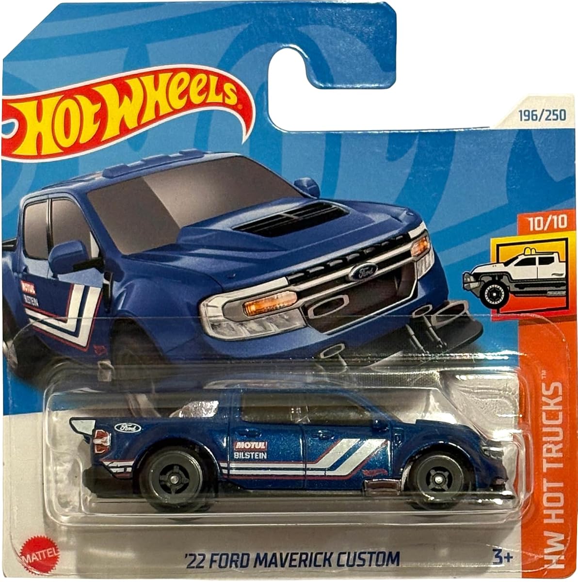 Hot Wheels 22 Ford Maverick Custom, Blue, HW Hot Trucks 10/10