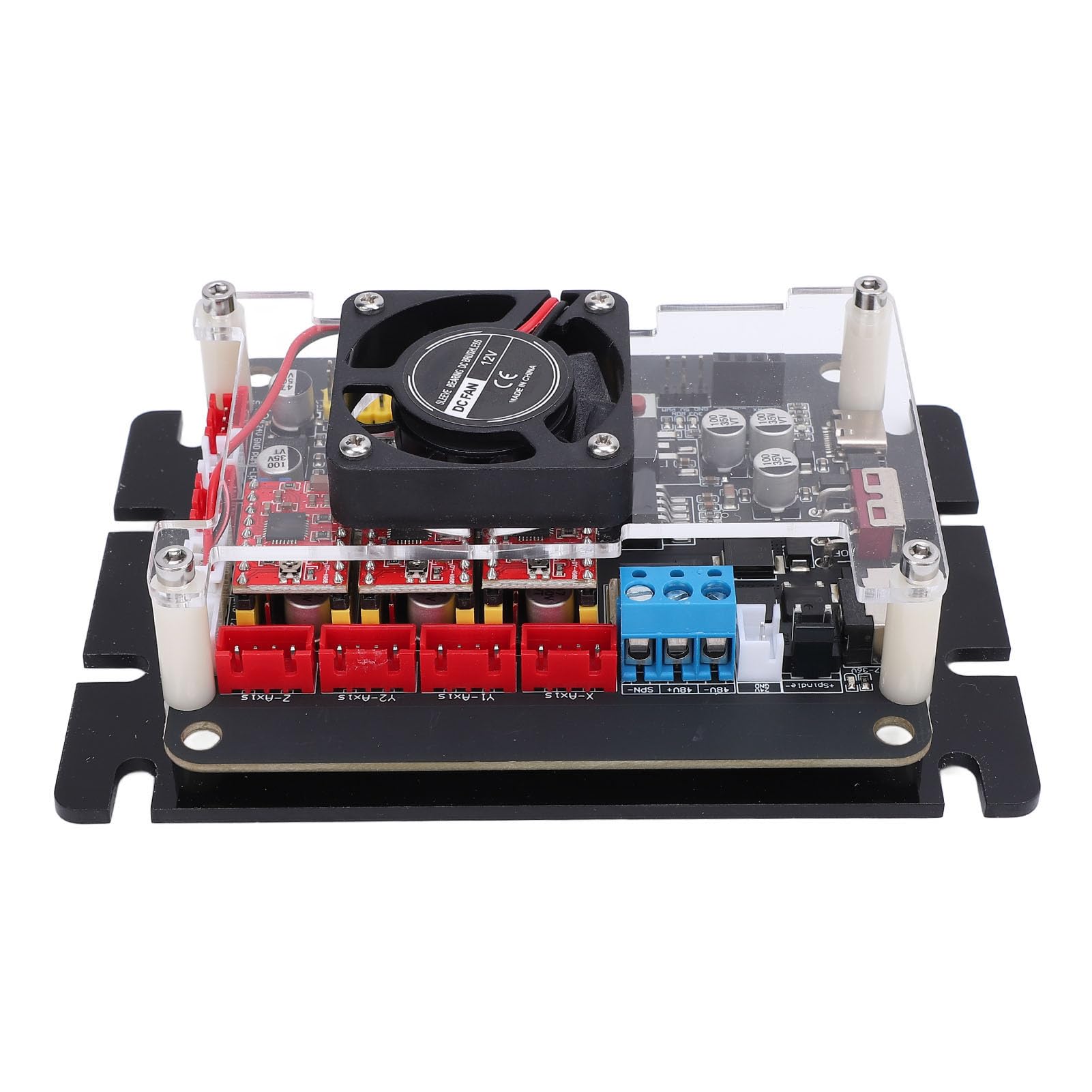 Cryfokt 32-bitowa Płyta Kontrolera GRBL CNC z 3 Sterownikami do 2-osiowej 3-osiowej Maszyny Grawerującej, Obsługuje Silnik Wrzeciona 0-500W 48V, do Grawerki CNC Aluminiowa Płytka Drukowana