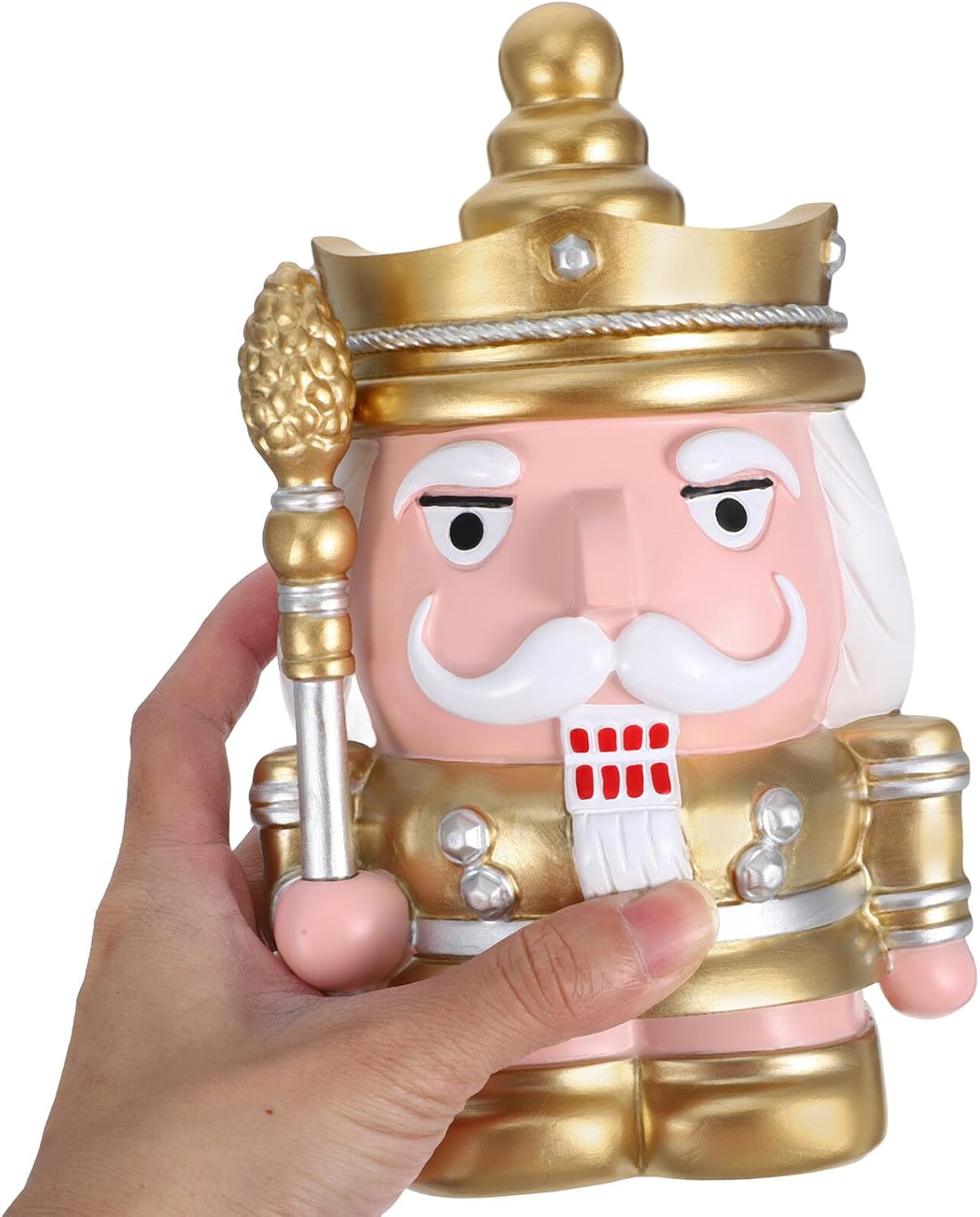 Nutcracker Coin Bank Money Saving Box Portable Coin Holder Piggy Bank for Boys and Adults Decorative Savings Box for Home and Office Use