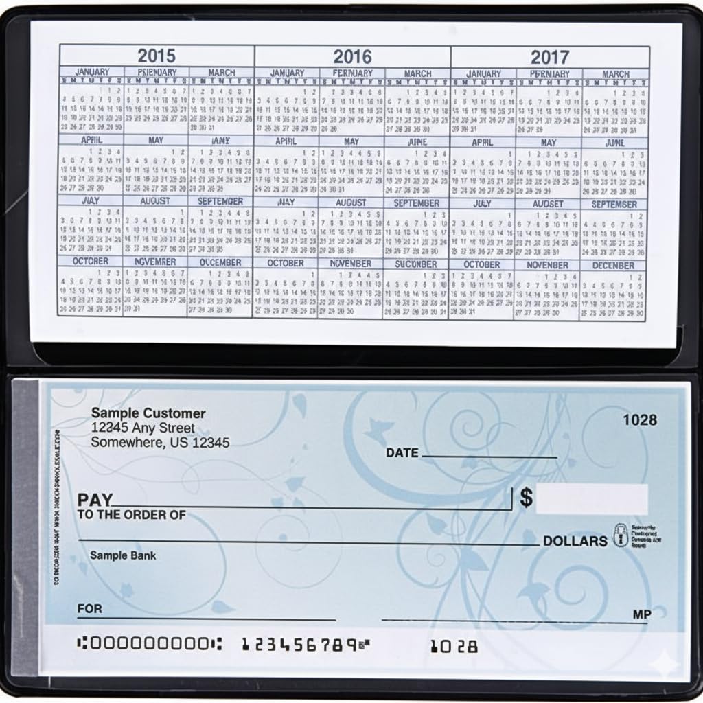 Side Tear Checkbook Cover Black Vinyl with Duplicate Flap by Plastic Pro