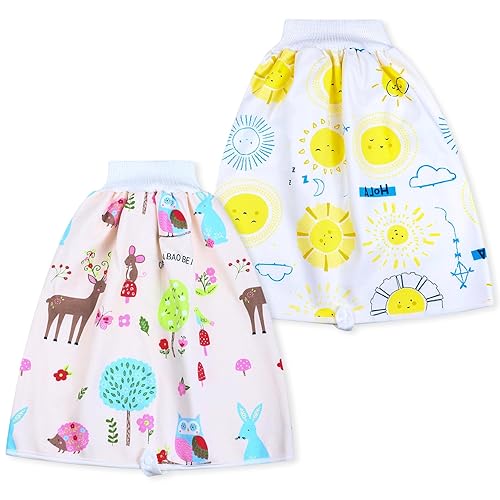 2 paquetes de falda de pañal impermeable para entrenamiento para ir al baño, pañal de tela cómodo para niños y niñas por la noche, Ciervo