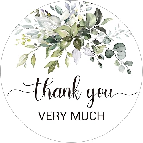 50 calcomanías de agradecimiento de vegetación, etiquetas de agradecimiento para propietarios de pequeñas empresas, bodas, recuerdos de fiesta de