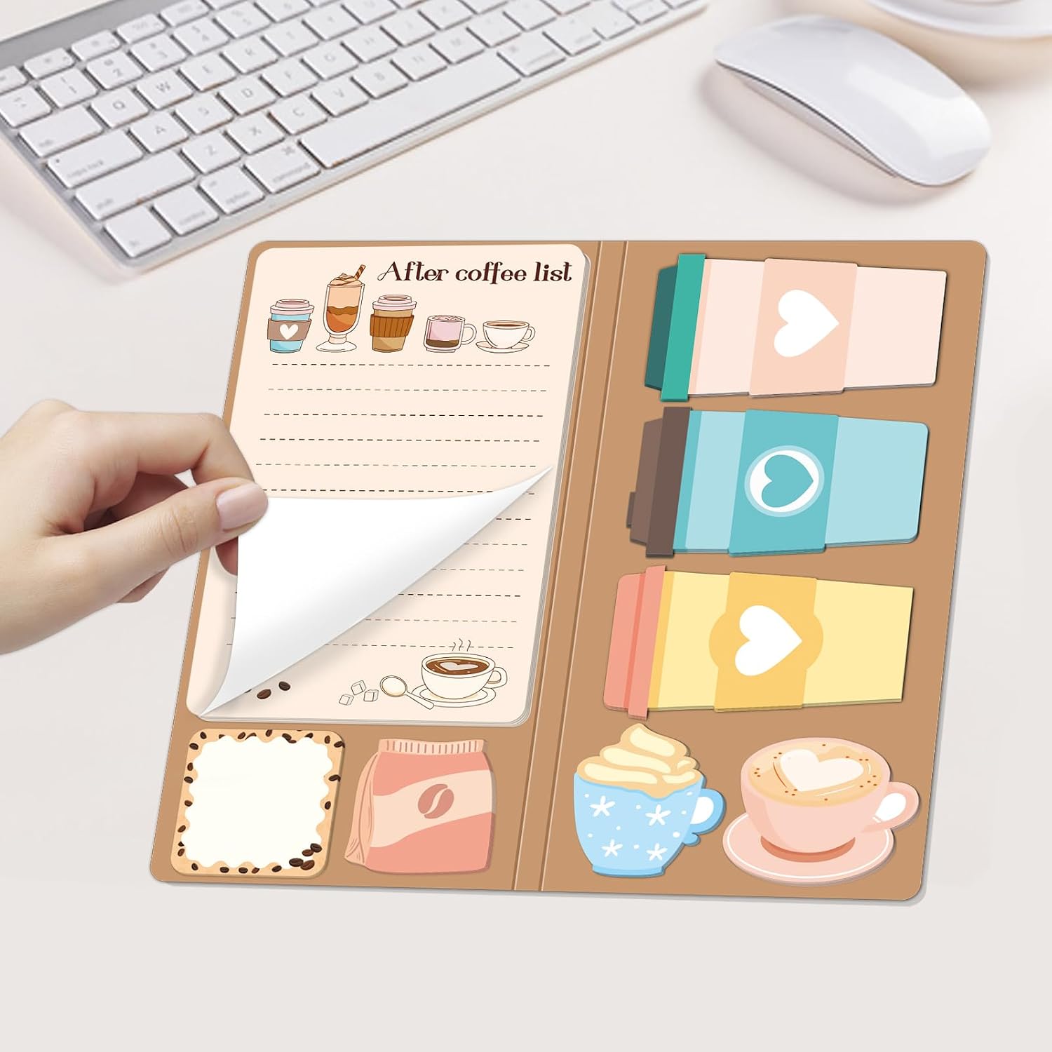 Fancy Land Coffee Cup Sticky Notes Set Cute Sticky Notepads 240 Sheets image 3