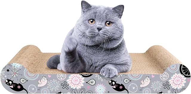 LIKEA Cat Scratcher Lounge Scratching Pads Reversible Cardboard with Organic Catnip, Protector for Furniture Couch Floor Eco-Friendly Toy