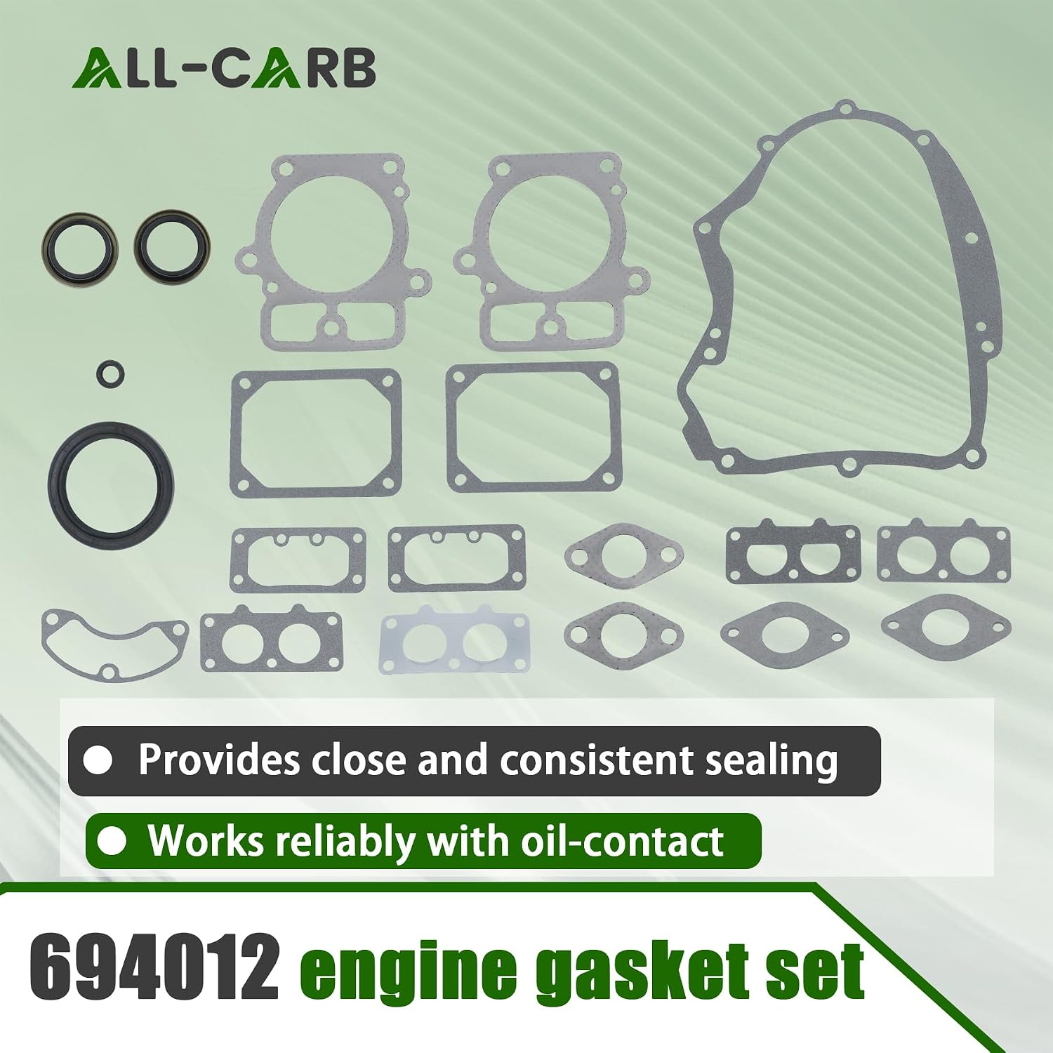 ALL-CARB 694012 Engine Gasket Set Replacement for Briggs Stratton 446677 446777 44677A 446877 446977 445577 445877 44H777 Lawn Tractors