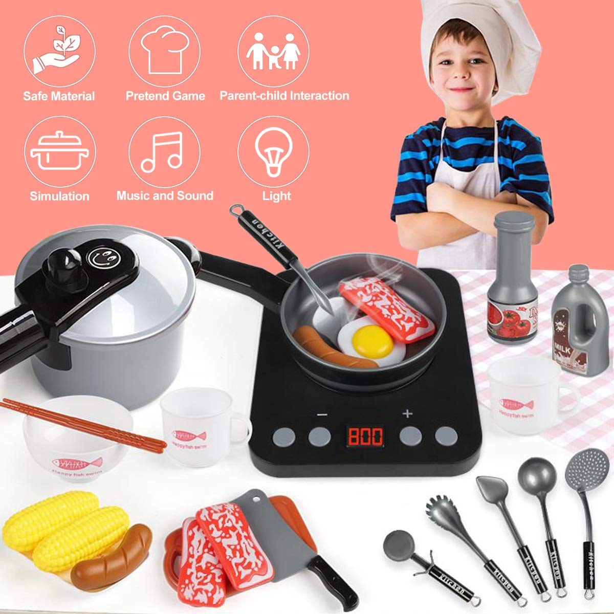 B. toys - Mini Chef Kitchenette - Cocina para niños - Juego de Cocina y Accesorios - Más de 20 Piezas para Jugar - 3 años B. toys - Mini Chef Kitchenette - Cocina para niños - Juego de Cocina y Accesorios - Más de 20 Piezas para Jugar - 3 años