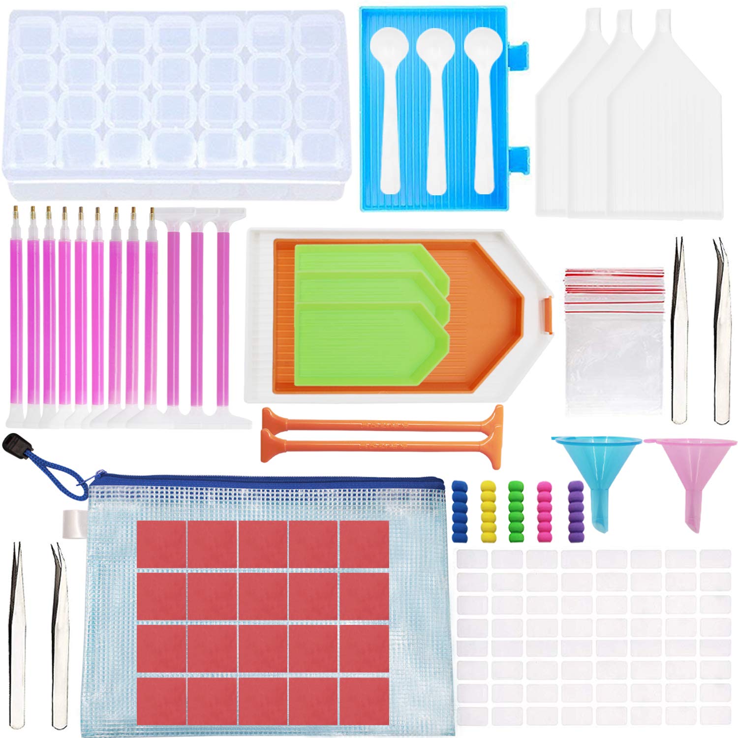 Diamond Painting Tools, 121 Pcs DIY Diamond Painting Kits Tools Accessories Set Including 28 Slots Storage Containers
