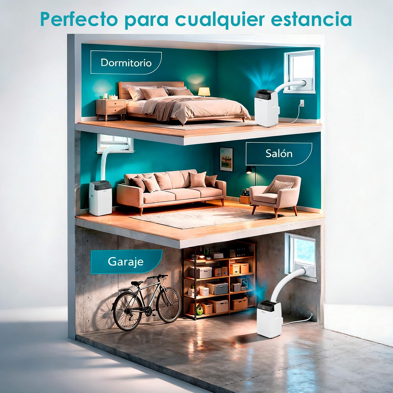 Daitsu Alisios Premium APD12FCX Aire Acondicionado Portátil con Bomba de Calor WiFi 3009 Frigorías