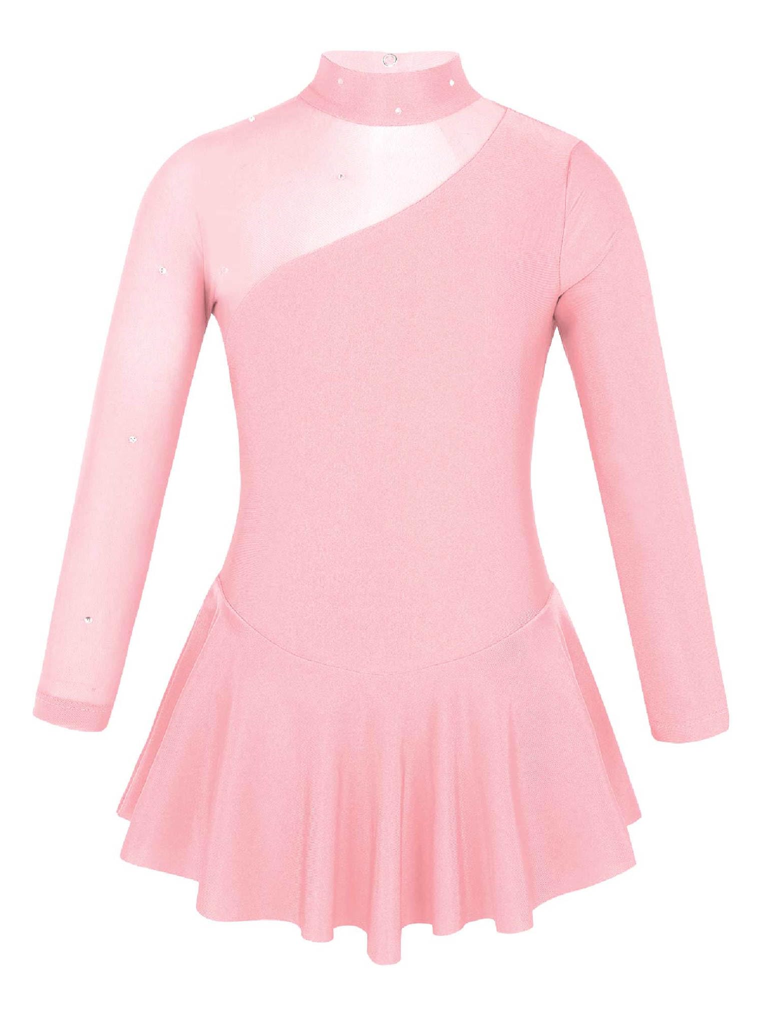 Freebily Vestido de Danza Patinaje sobre Hielo para Niña Leotardo de Manga Larga Maillot de Gimnasia Rítmica Competición Vestido de Bailarina Ballet — view 16