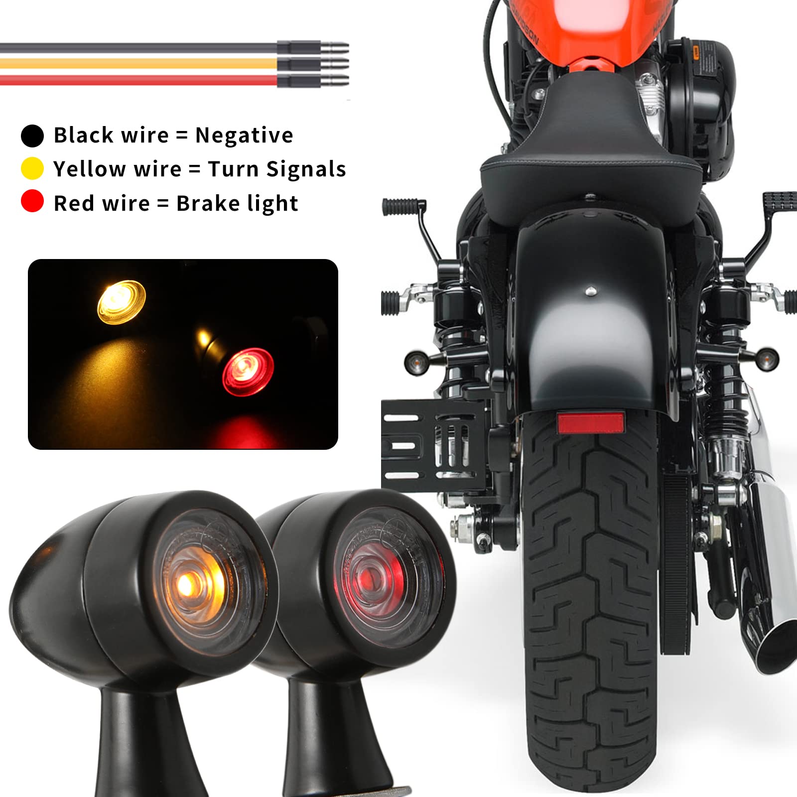 Clignotants LED Moto E-marqués - 12V, Ambre, Universels Pour Scooter, Quad, Cruiser