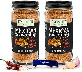 Mexican Seasoning Blend, 2 oz Bottles (Pack of 2) – Savory Herb & Spice Mix for Tacos, Burritos, Fajitas, Chili, Beans, Rice, Salsa & Everyday Cooking with Candy Freezer Keychain