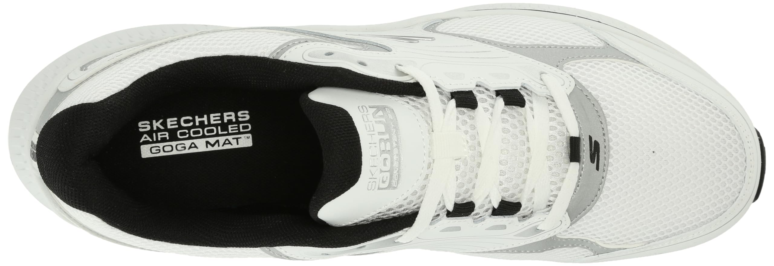 Skechers Herren Go Run Consistent 2.0 Silver Wolf Sneaker, Weiß/Silber, 41.5 EU Weit – Ansicht 5
