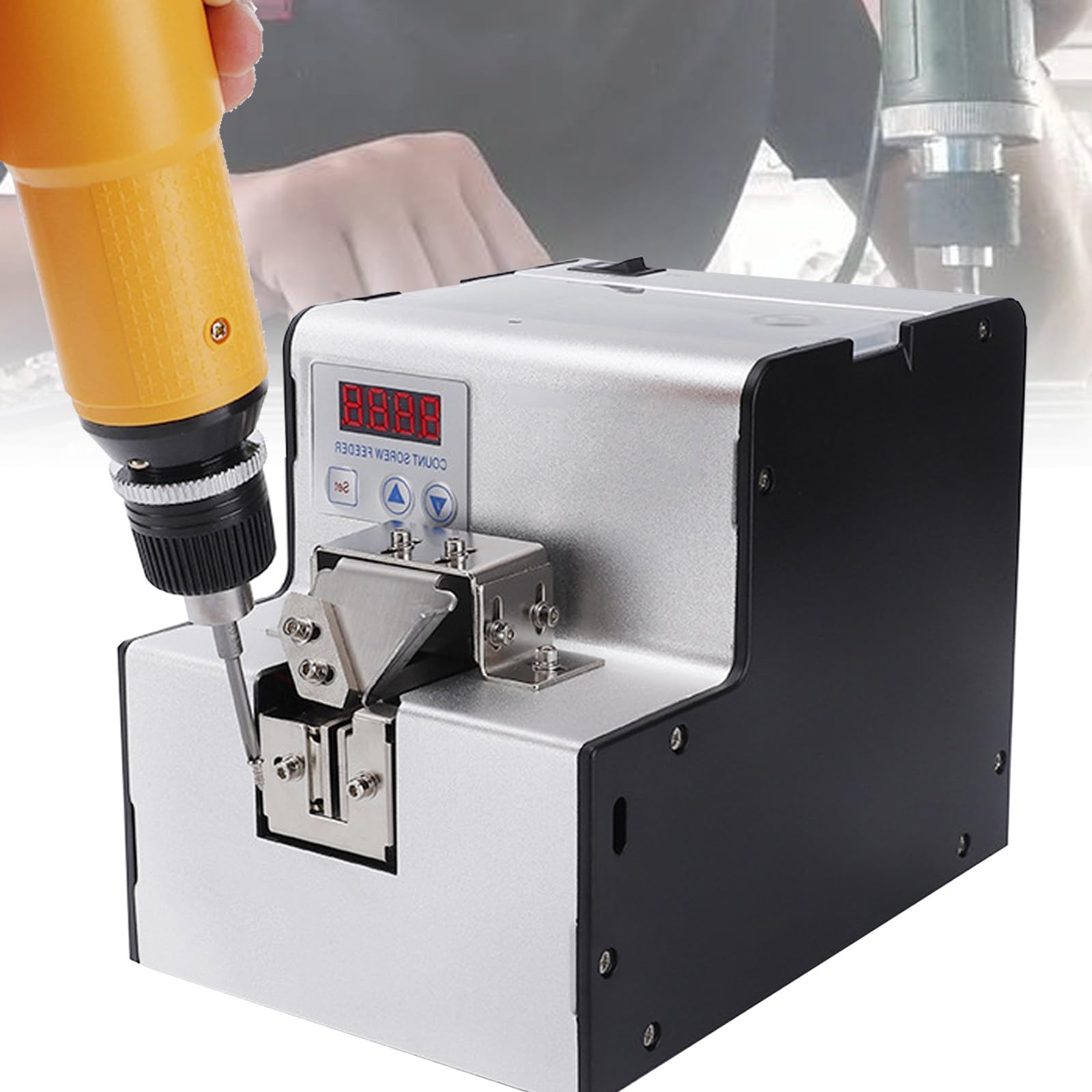 Alimentador De Tornillos EléCtrico, MáQuina De OrganizacióN De Tornillos, Equipo De AlimentacióN AutomáTica De Tornillos con Riel De Capacidad De 500 CC, para ProduccióN Industrial