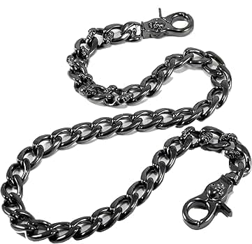 アクセサリー kensscratch wallet chain Double K Strong Skull Spike Key Jean Wallet Chain (27.5