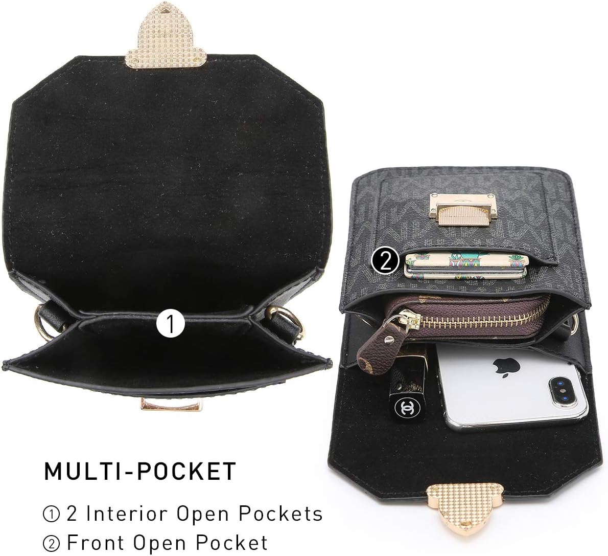 MKP Women Fashion Signature Lightweight Cute Small Crossbody Bags Cell Phone Purse Wallet Shoulder Bag With Snap Closure - Image 4