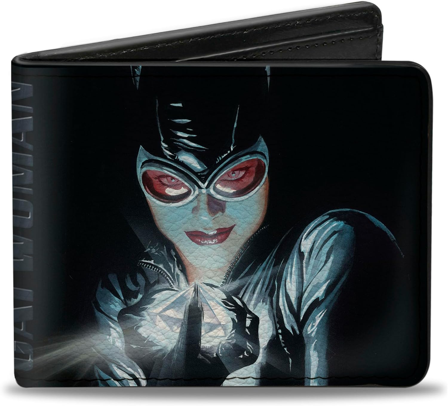 Buckle-Down Men's DC Wallet, Bifold, Catwoman Holding Diamond Batman Issue 685 Comic Book Cover, Vegan Leather, 4.0" x 3.5"
