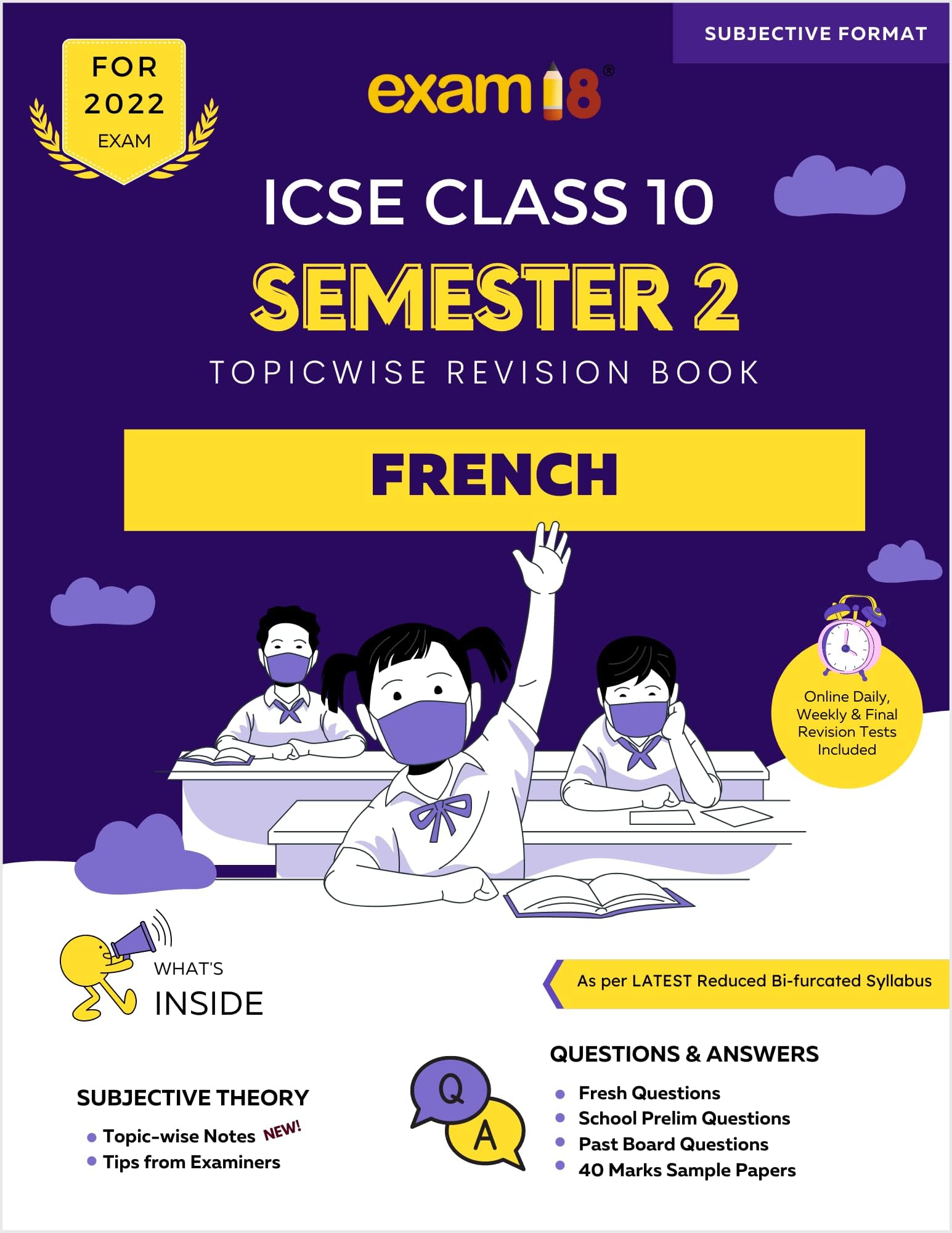Exam18 ICSE French Semester 2 Class 10 Topicwise Revision Book, Subjective Format, March 2022 Exams [Paperback] Exam18 Publisher