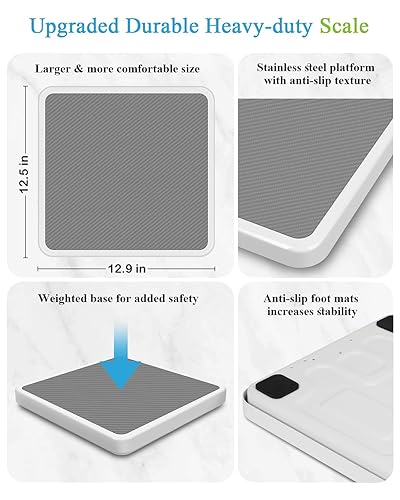 Miniatura 4 de Báscula médica para peso corporal con pantalla digital, límite de 660 libras, báscula de piso de grado médico de alta precisión, resistente, ajustes