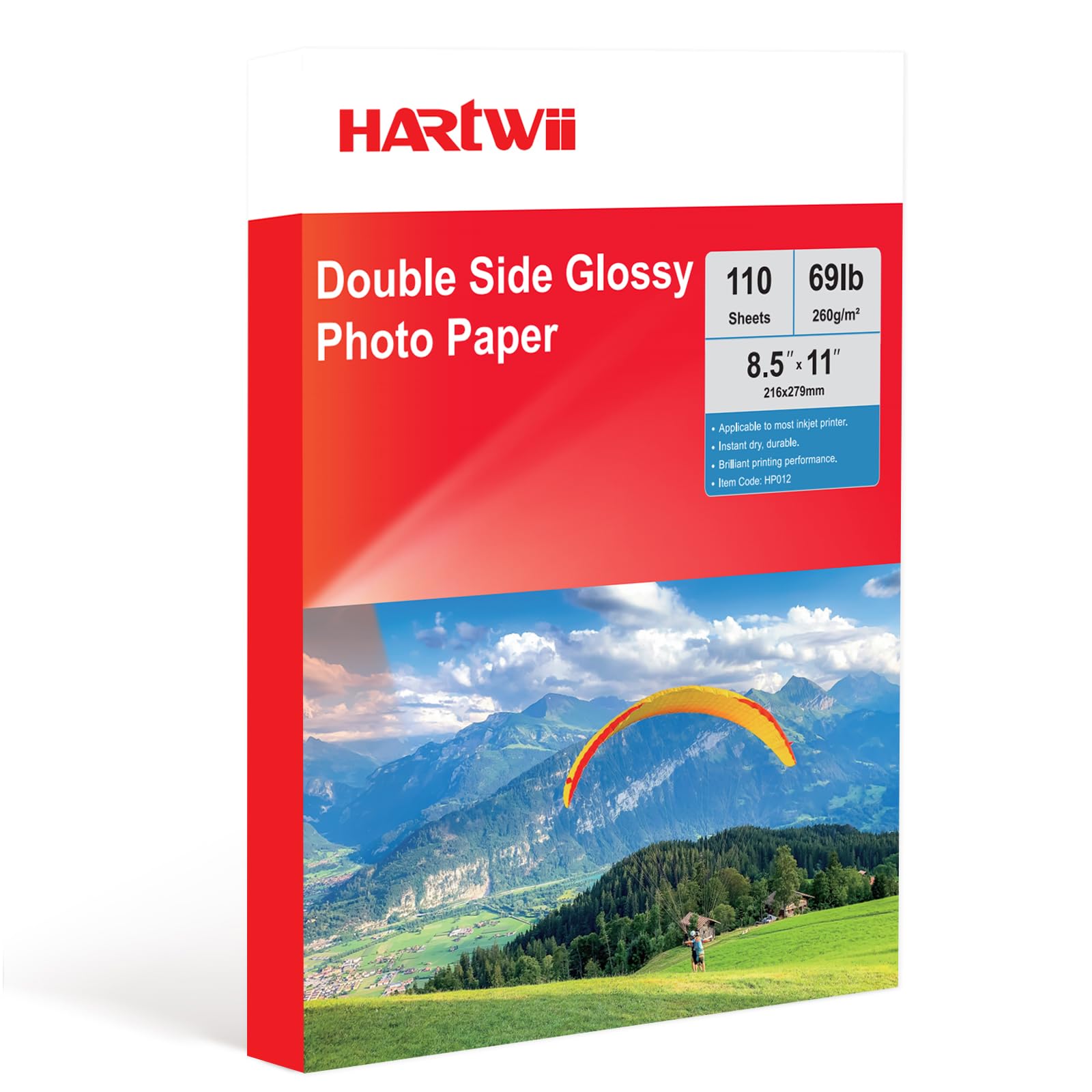 110 Sheets Thick Double Side Glossy Photo Paper 8.5x11 Inches 69lbs for Inkjet Printers and Dye Ink 260Gsm Suitable for Inkjet Printing Printer