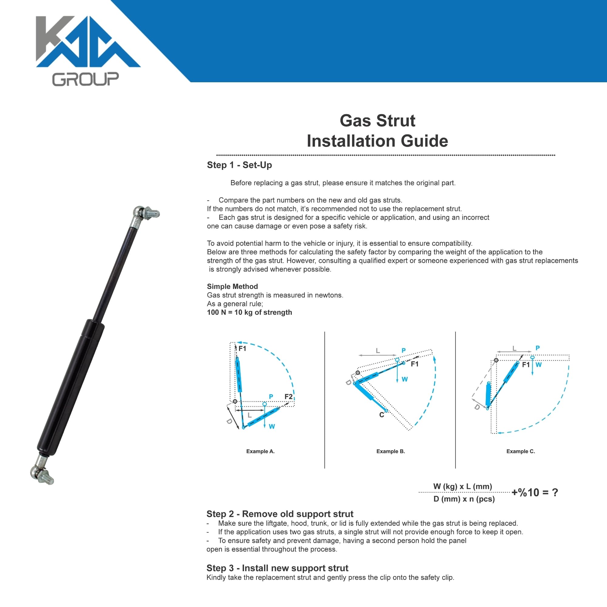 Universal Gas Struts Spring Ball Joint | 100-1000 Newton | Length Options 200 mm to 900 mm | Heavy-Duty | Lift Support System (250MM, 600 N) — view 3