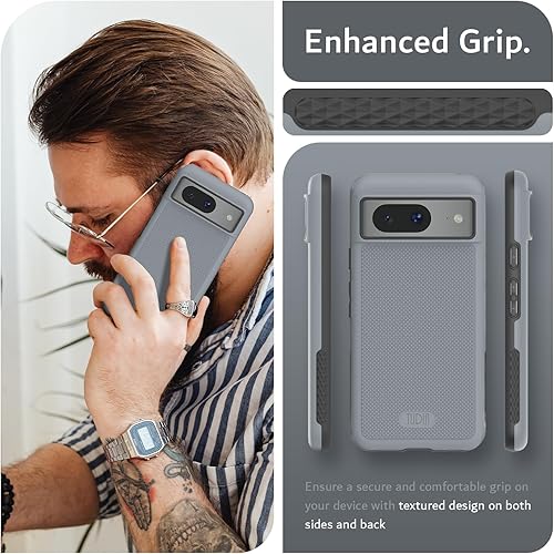 Vista 232 de TUDIA MergeGrip - Funda para Google Pixel 7a 2023, [probada en caídas de grado militar] borde elevado para protección de pantalla y cámara, doble