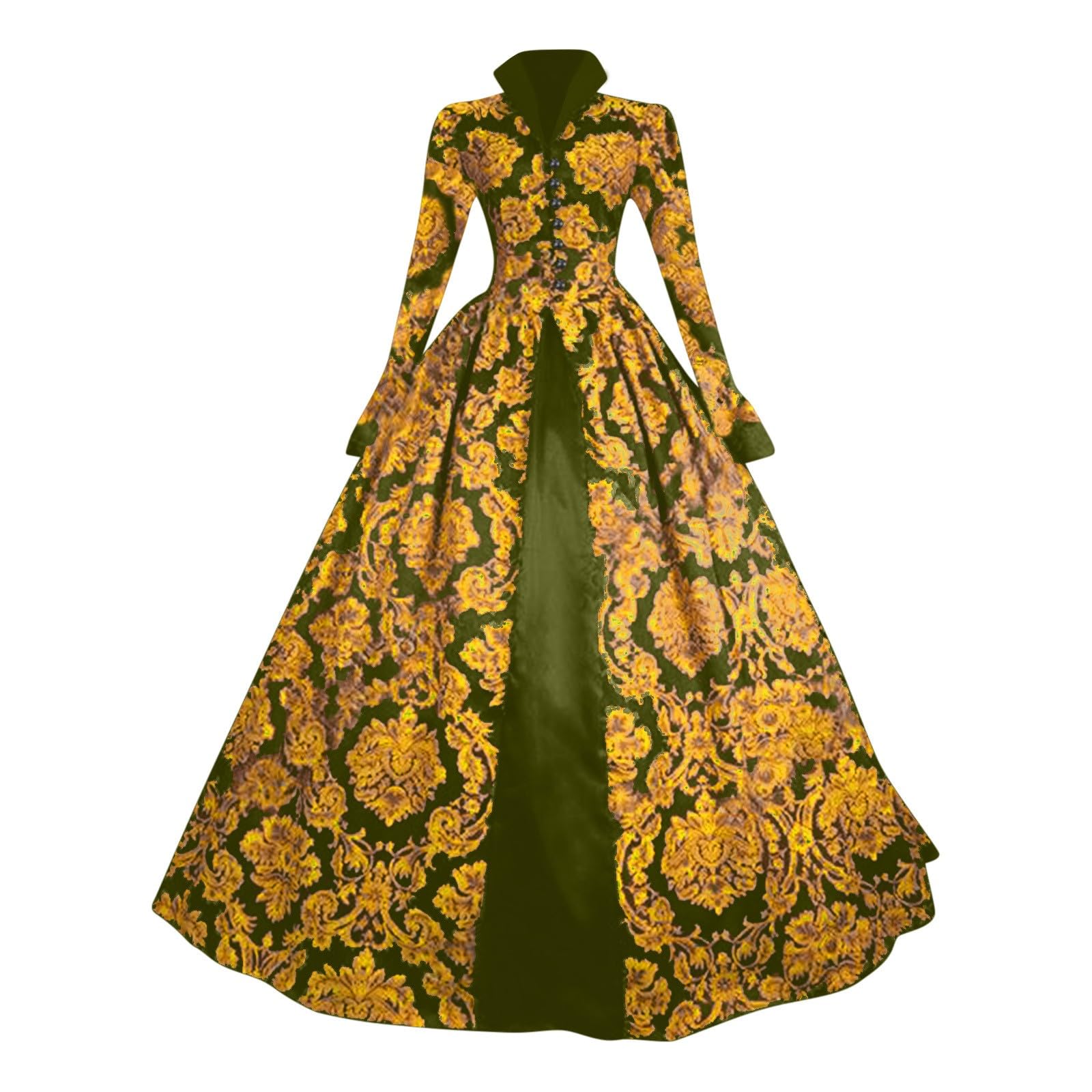 Women's Medieval Renaissance Court Dress Vintage Square Neck Puff Sleeve Gown with Lace Embroidery. Elegant Ball Gown for Themed Parties Cosplay & Theatre Royal Performance Costume Pirate Steampunk 5x