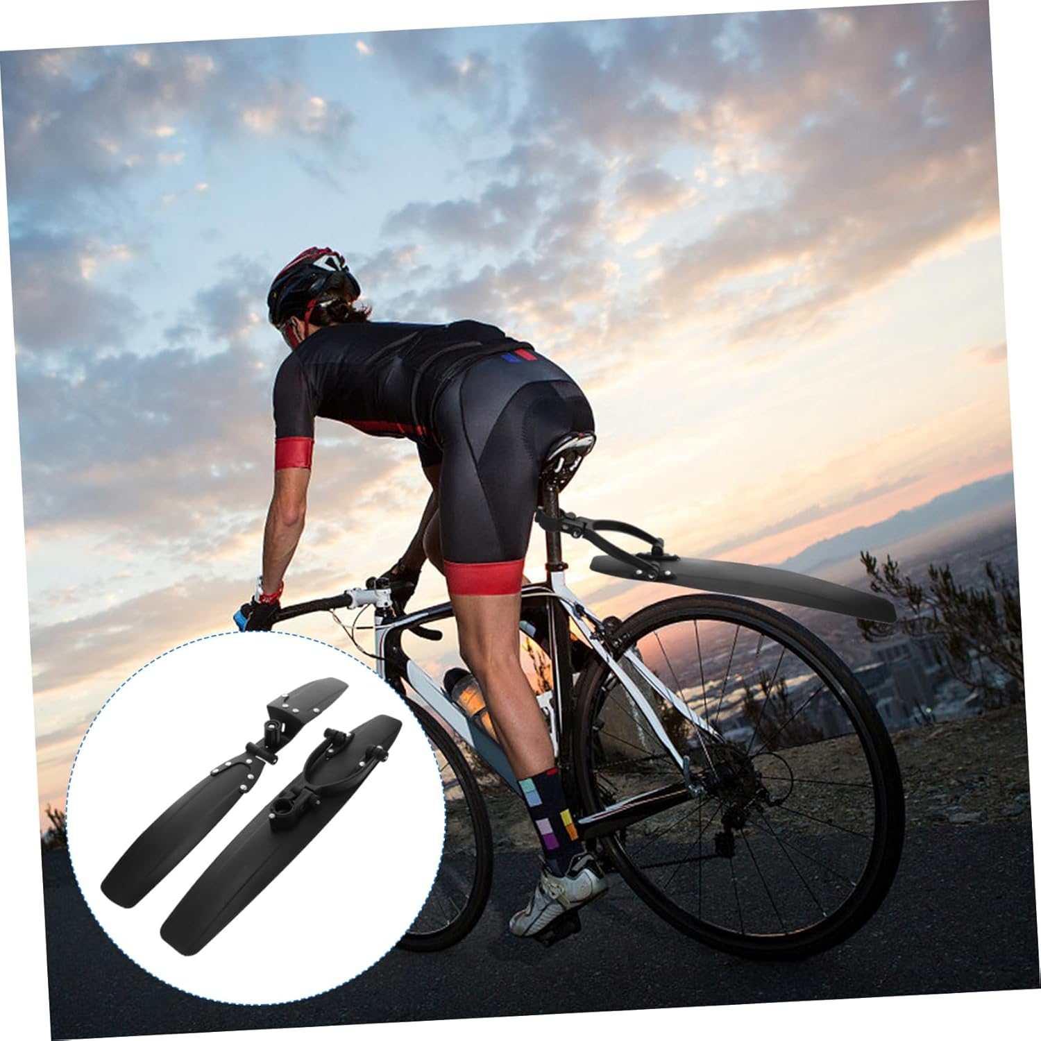 1set Adjustable Mud Guards for Front and Rear Bike Accessories Lightweight and Easy to Install for Mountain and Road Cycling
