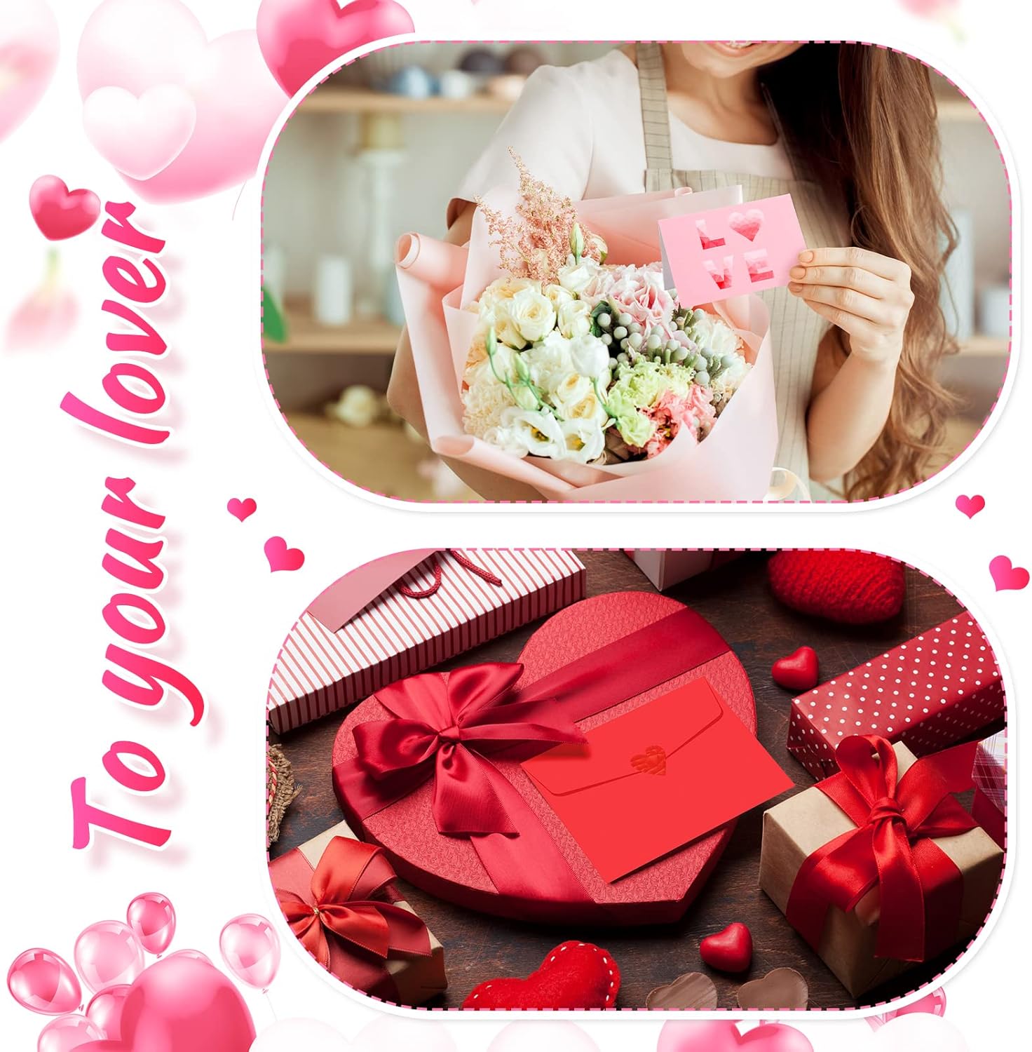 Yexiya 240 Sets Mini Valentine's Day Cards Assortment Bulk Love Heart Classroom Kids Greeting Foldable Wedding Flower Card with Envelopes and Stickers for Valentines Day - Image 5