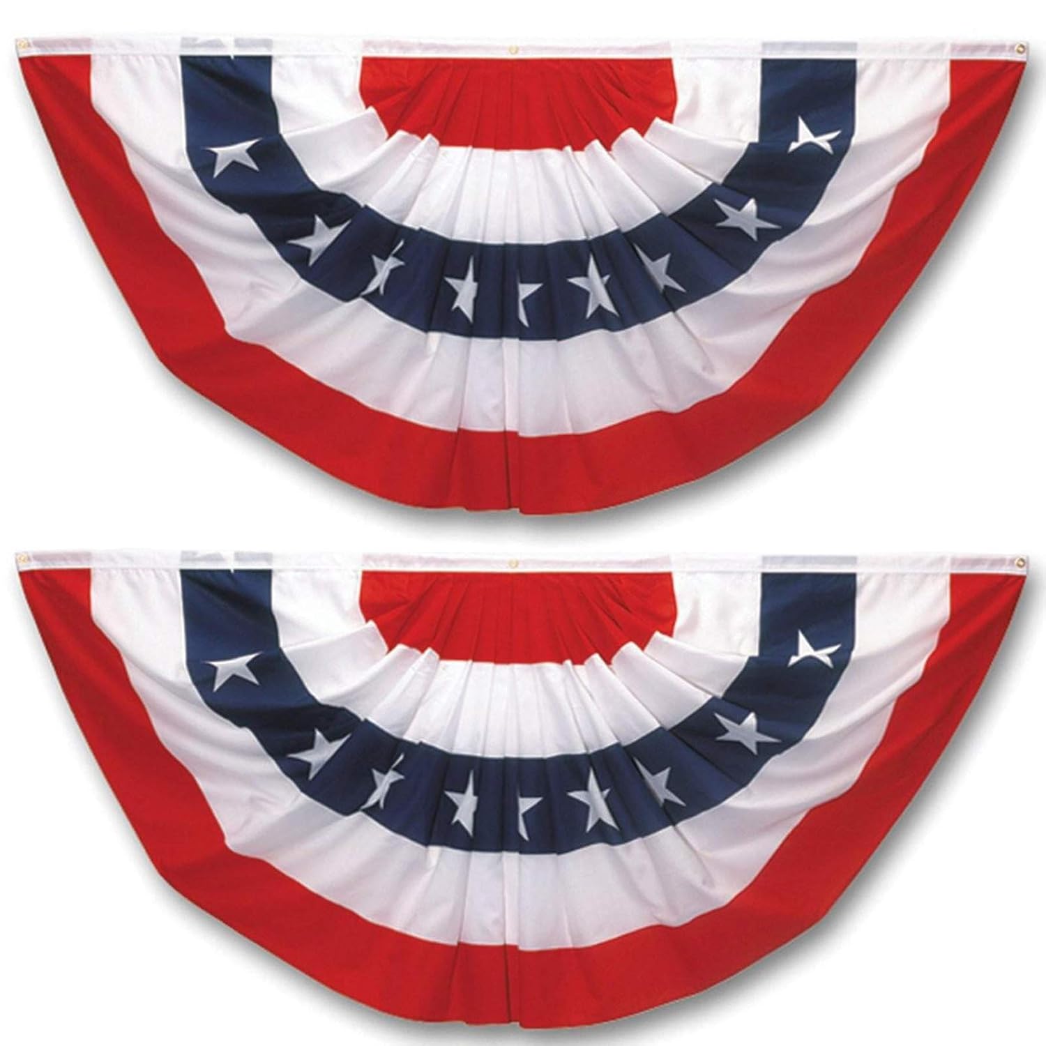 Pleated Fan Flag 2 Pack Patriotic American Bunting Flags for 4th of July/President's Day/Veterans Day/Memorial Day Decoration
