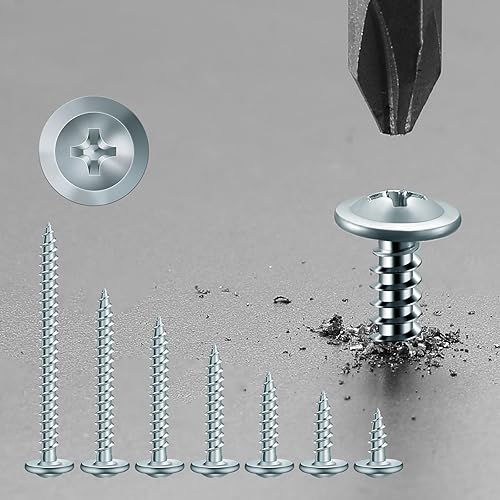 Miniatura 57 de #8 x Tornillo de madera de 1-1/4 pulgadas, 100 piezas de acero inoxidable 410 cabeza de armadura de rosca estándar rápido autorroscante por SG TZH