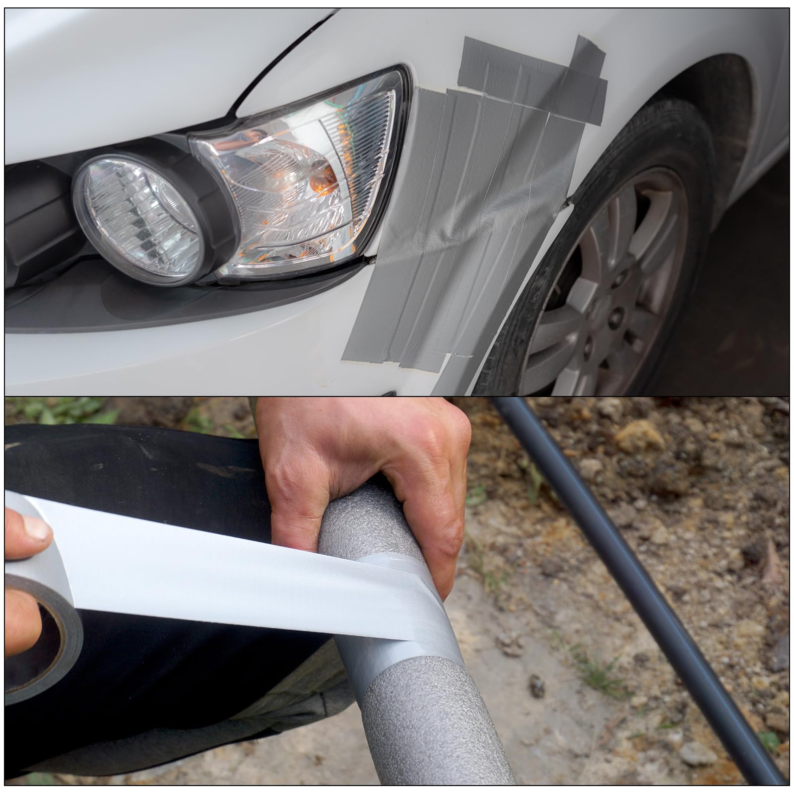 QUARKZMAN Cinta Adhesiva Resistente, 15 Cm X 50 M Impermeable Flexible Fuerte Adhesión Se Puede Rasgar Con La Mano Cintas Adhesivas Para Manualidades DIY Reparaciones Blancas