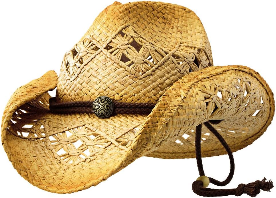 Sonoma - Deadwood Trading Raffia Straw Cowboy Hat | Men & Women Country | Beach