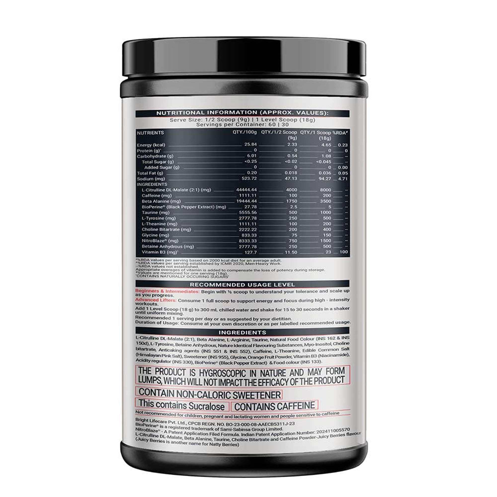 MuscleBlaze Pre Workout WrathX Powder, Natty Berries, 540g | 30 Servings — Amazon image 8