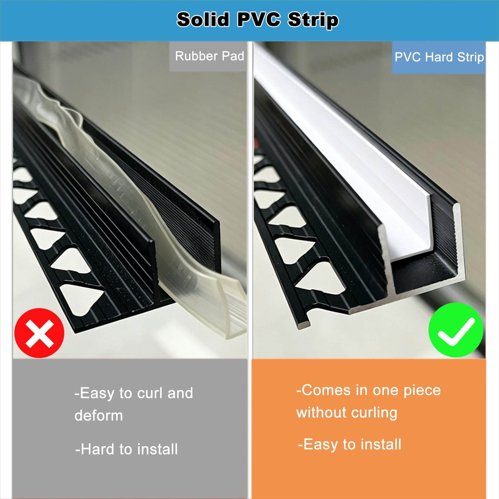 Canal de aluminio para cristal tipo T, resistente a la oxidación | Junta protectora de PVC integrada, apta para cristales de 8, 10 y 12 mm de grosor para oficinas(12mm Black,300cm/118.1")