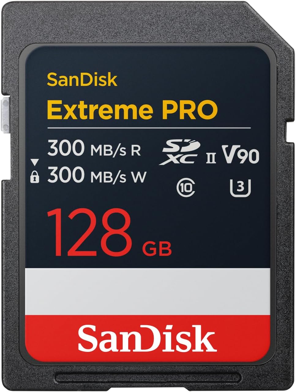 SanDisk 128GB Extreme Pro SDXC UHS-II Memory Card, Up to 300MB/s Read/Write, V90, 8K, 4K UHD, SDSDXDM-128G-GN4IN