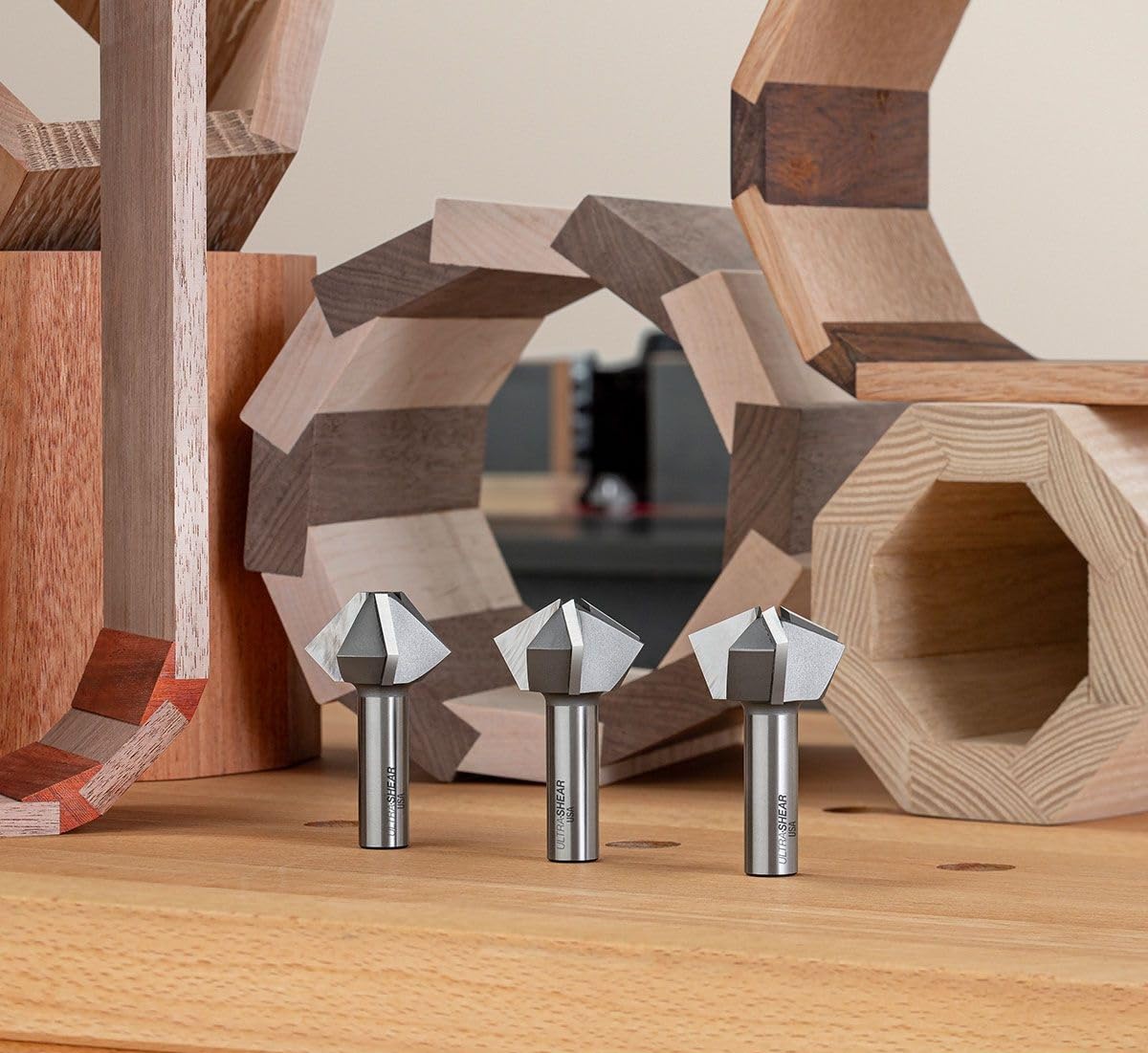 US5316BM-3PC - Set di punte per fresa a bocca di uccelli, 3 pezzi, 1/2 SH, 3 scanalature, punta in carburo, costruzione di cilindri e poligoni su più lati, prodotto negli Stati Uniti