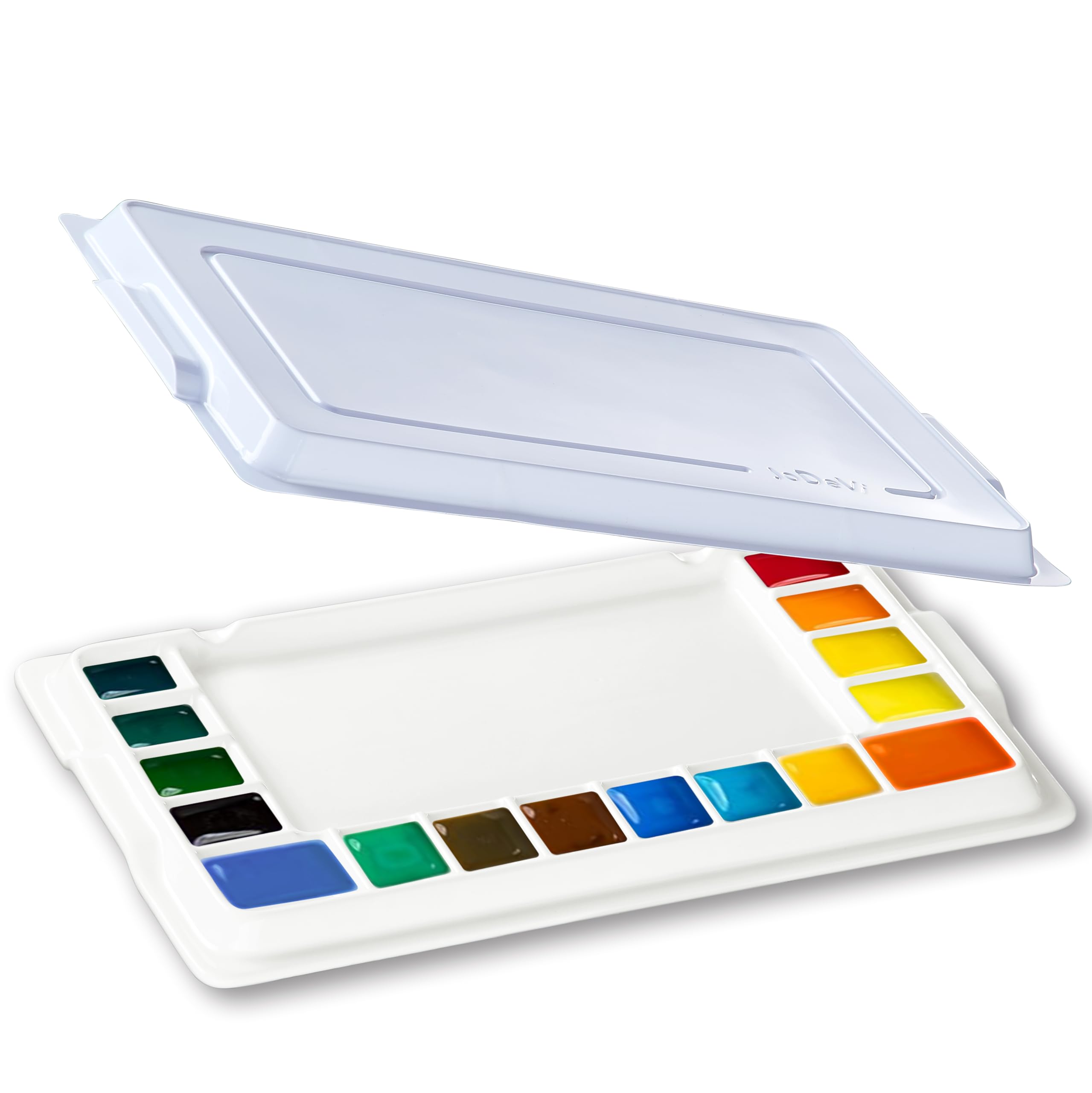 Palette aquarelle en porcelaine et couvercle pour passion artistique