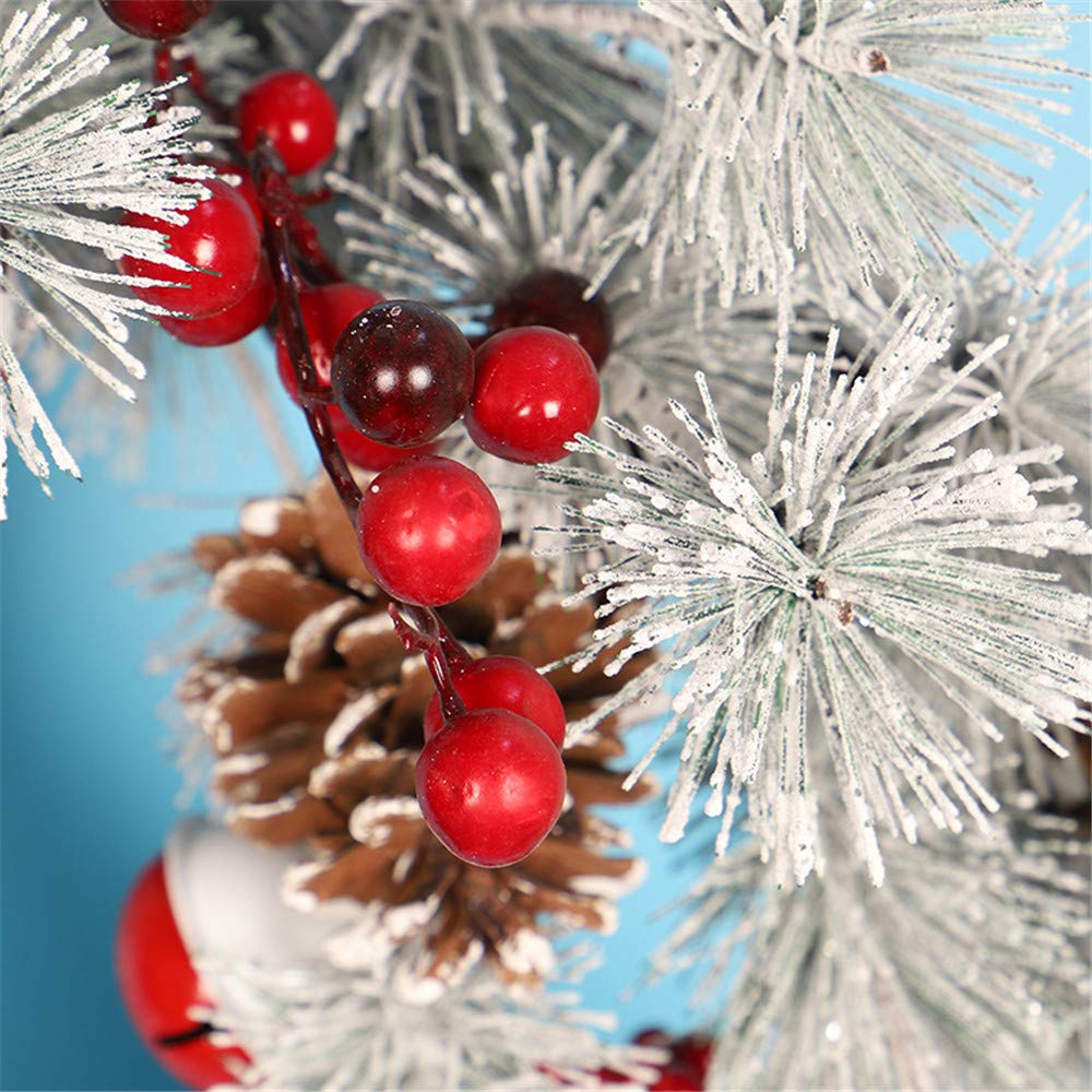 Guirlande De Noël Ruban Décorations Pleine Récolte De Cerises Feuilles Blanches Remise sur Le Mur Décor À La Maison 45cm