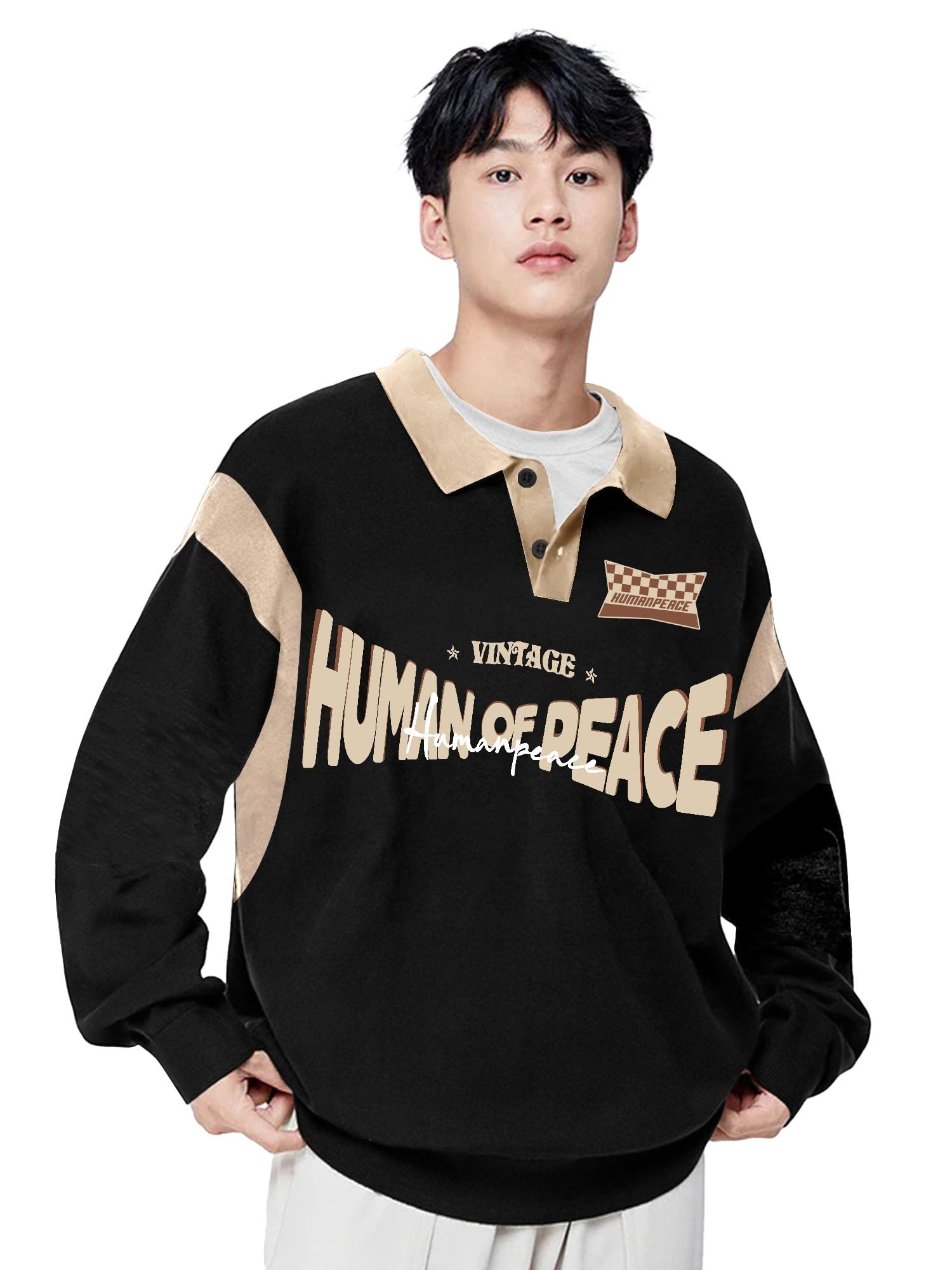 jump cuts || Mens || Printed || Polo Neck || Full Sleeve || Cotton Blend || Polo T-Shirt-picture-48