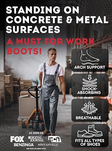 Miniatura 6 de Plantillas ortopédicas de trabajo, antifatiga, soporte de arco medio, para hombres y mujeres, para fascitis plantar, pies planos, aliviar el dolor